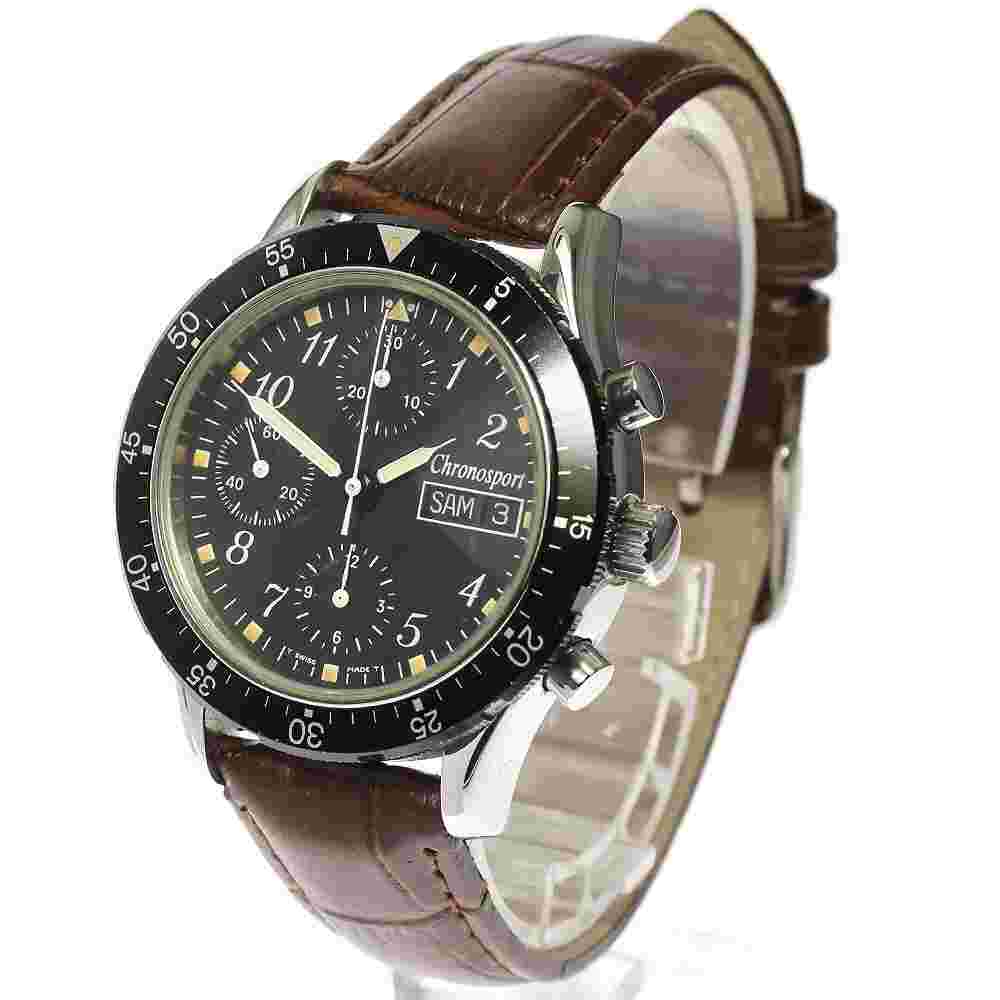CHRONOSPORT Chronograph Day Date cal.7750 Men's Watch From Japan G0930