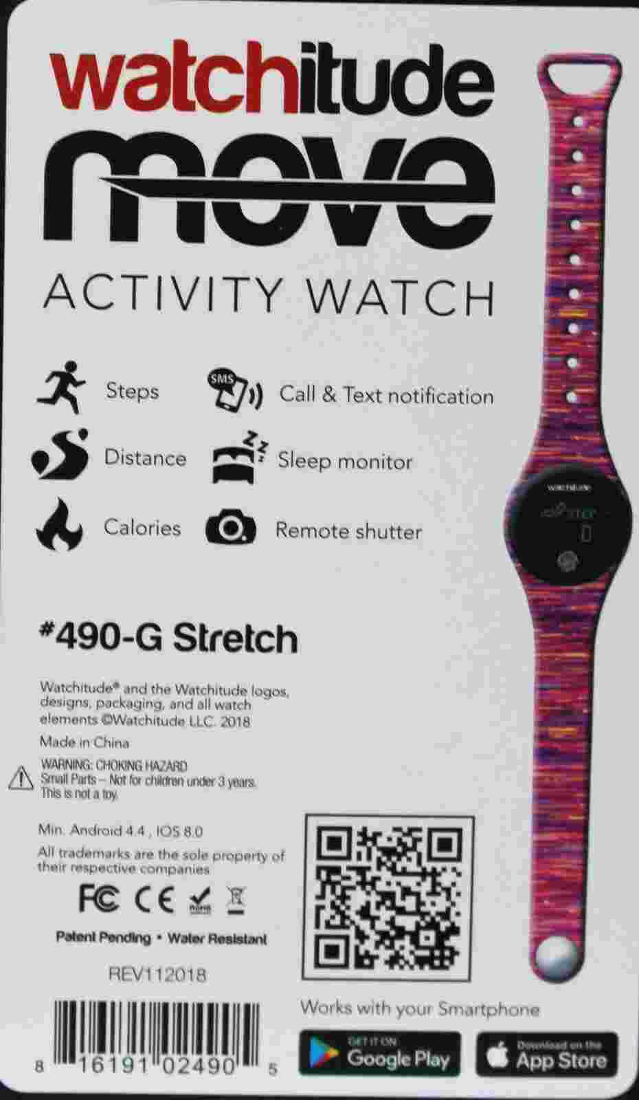 Activity Watch by Watchitude Move Tracks Steps, Calories & Distance #490 Stretch