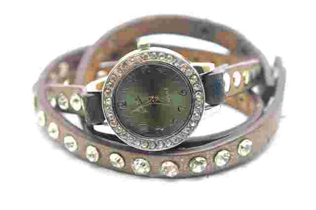 FASHION FOREVER BRANDED LEATHER BRACELET LADIES QUARTZ WATCH
