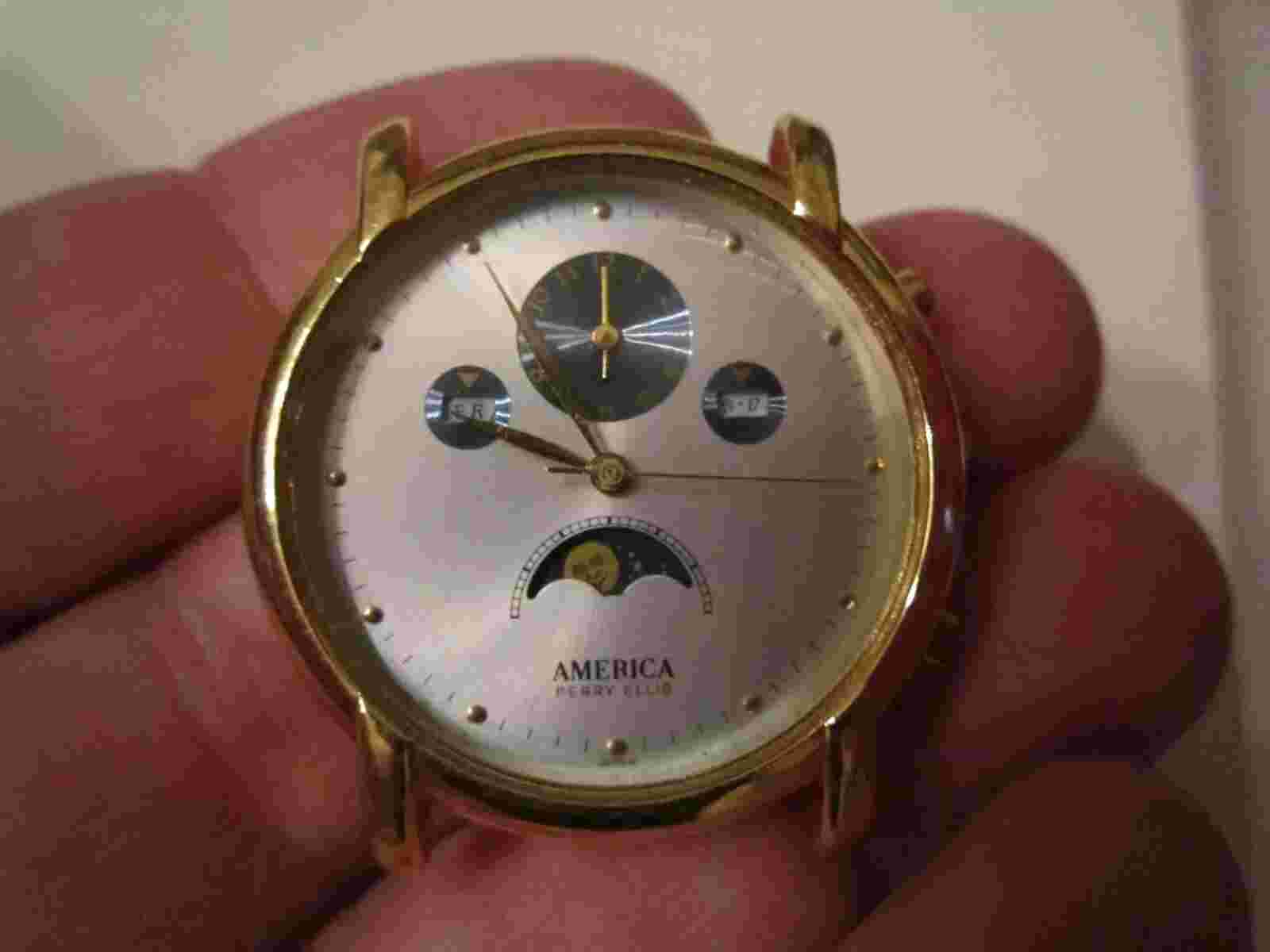 AMERICA PERRY ELLIS WATCH MOON PHASE NO BAND NOT WORKING -  BBA-23