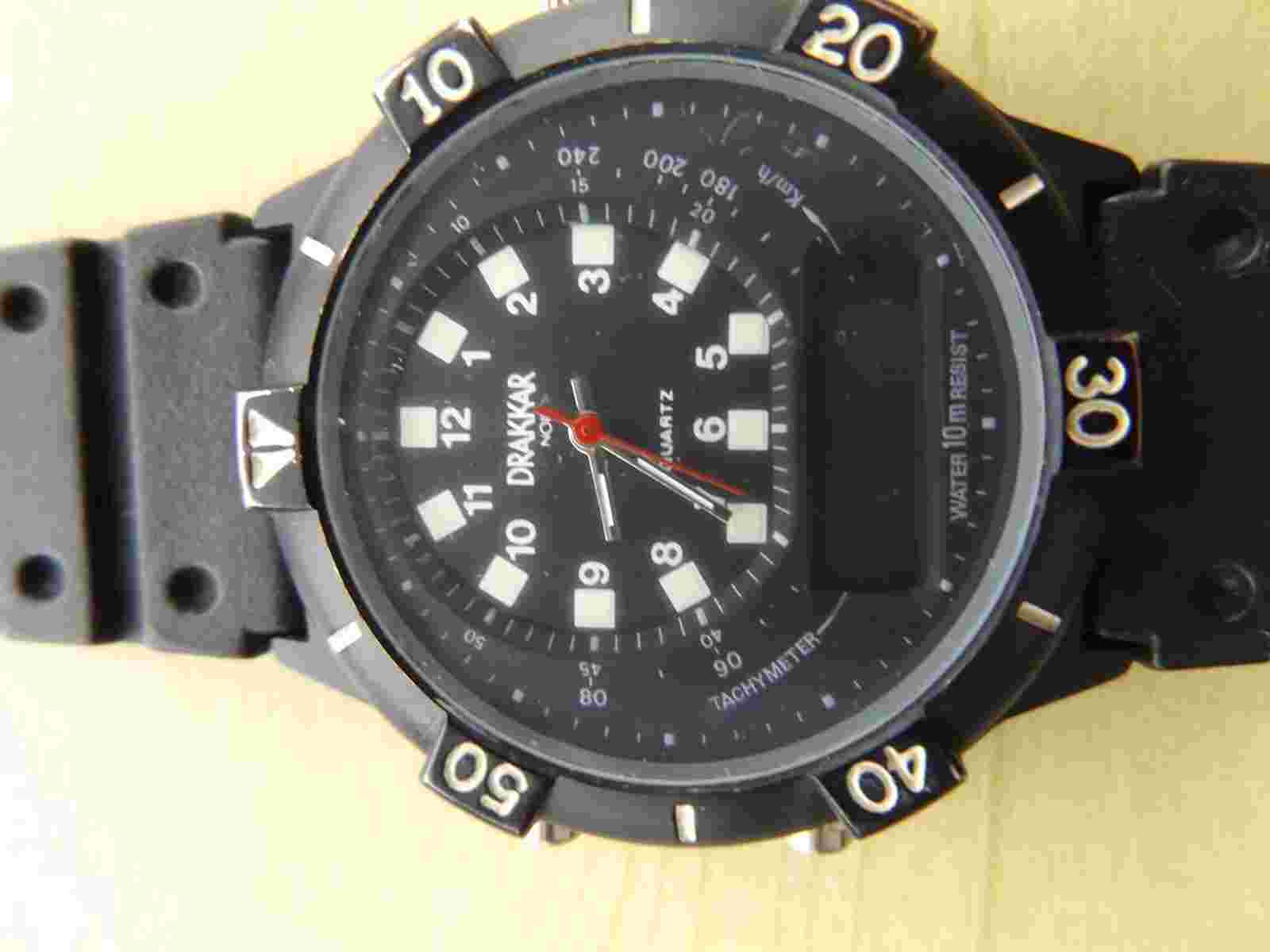 Guy Laroche Drakkar Noir Chronograph Ana-Digi Sports Watch - Full Set - Rare