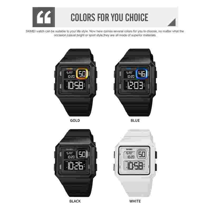 Mens Outdoor Sports Watch 50M Waterproof Stopwatch Square Digital Wristwatch FC4
