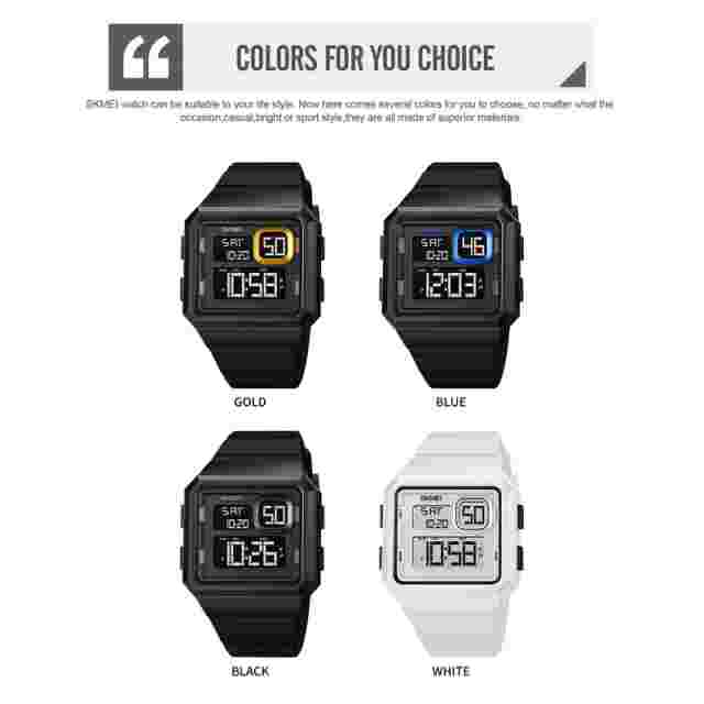 Mens Outdoor Sports Watch 50M Waterproof Stopwatch Square Digital Wristwatch FC4
