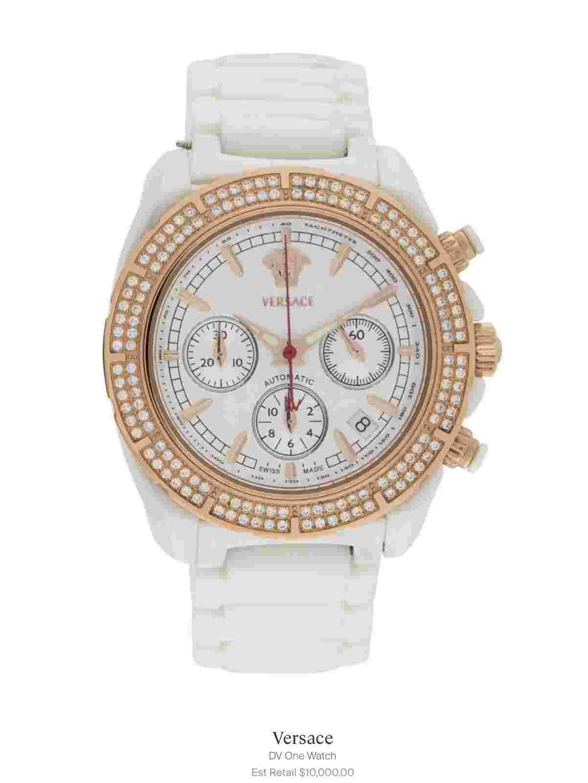 RARE VERSACE DV ONE AUTOMATIC 💎 DIAMOND 18K GOLD CERAMIC SWISS CHRONOGRAPH