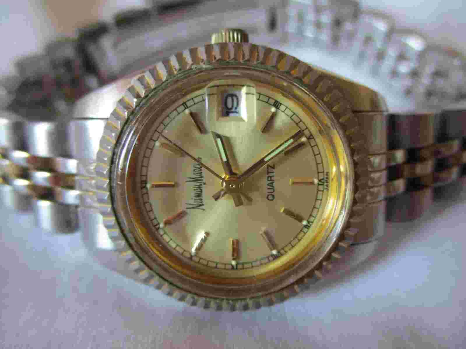 Neiman Marcus Watch Women's Dual-Toned Gold/Silver Link Band Analog Wristwatch