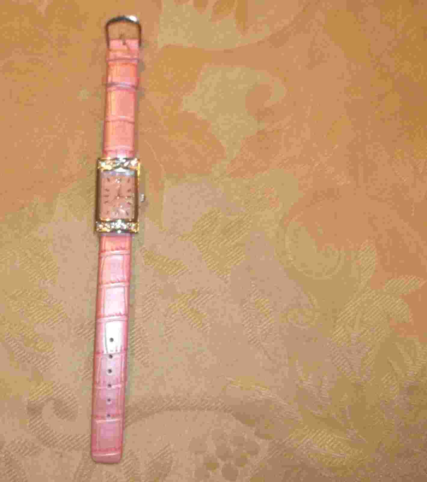 Girls LENOX PINK WRISTWATCH~NEW~Rhinestones Crystals Quartz DIAL WATCH & BAND
