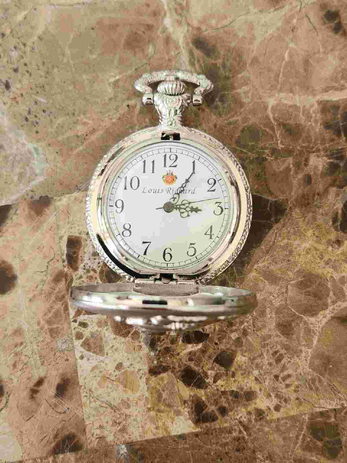 New Louis Richard Pocket Watch Train Style Men’s fashion silver-plated Quartz