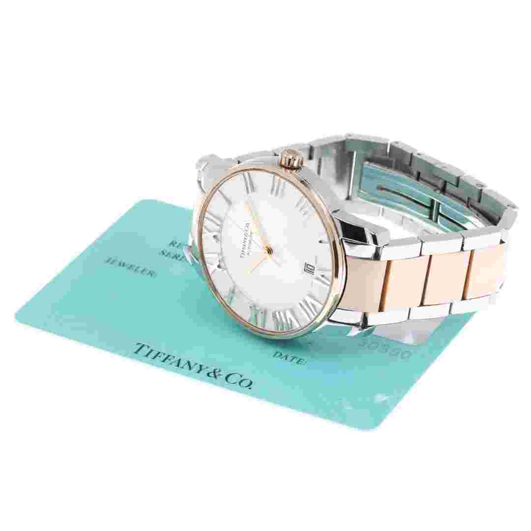Tiffany & Co.atlas Dome Z1800.68.13a21a00a T07 Rosegold K18 SS Men Watch B0503
