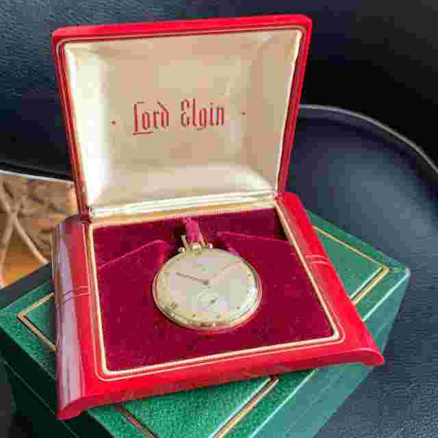 1947 Lord Elgin Grade 543 10S 21 Jewels Art Deco Pocket Watch - Mint w/ Box