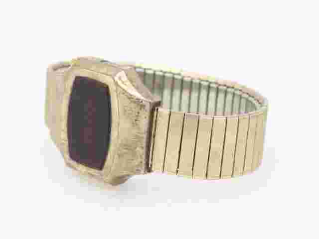 36mm Vintage Sears Roebuck Red LED Works Gold Tone A6 New Batteries Men