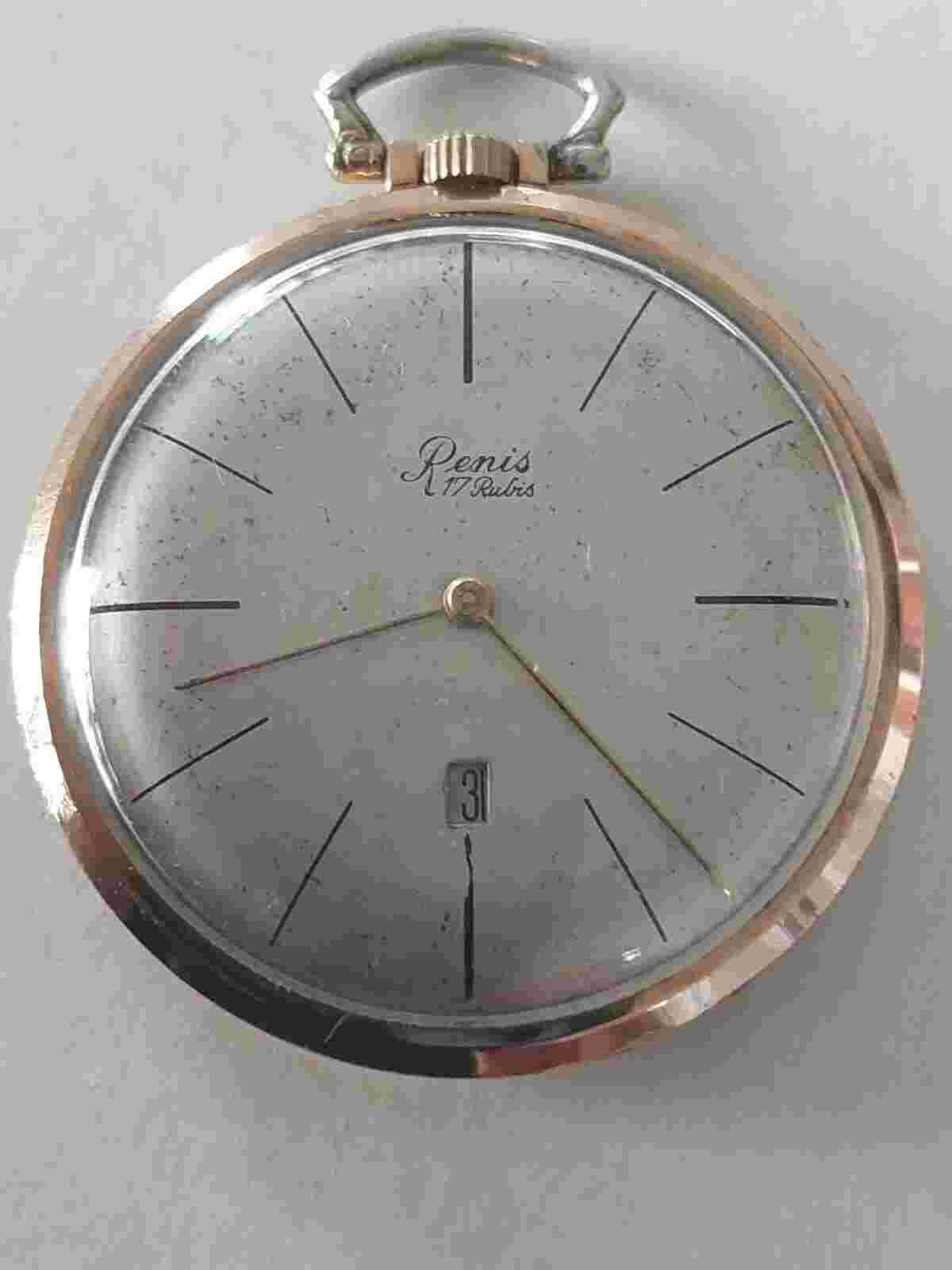 POCKET WATCH RENIS - PLATING - CALENDAR - WORKING