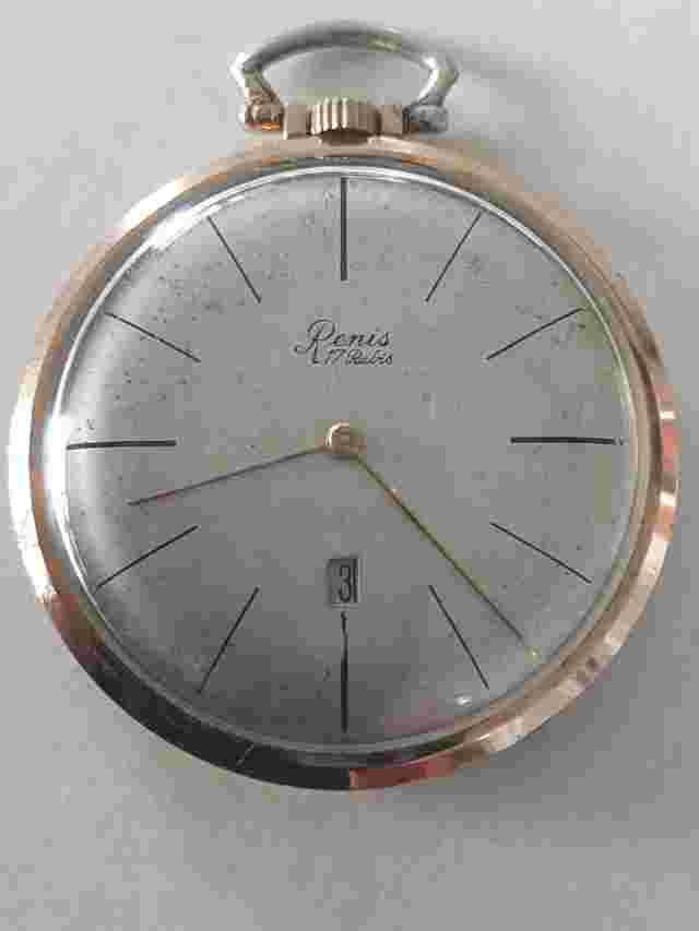 POCKET WATCH RENIS - PLATING - CALENDAR - WORKING
