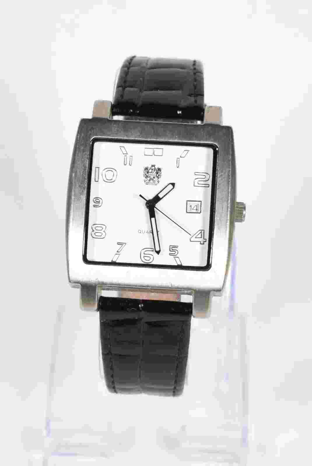 Paolo Gucci Men's Analog Watch Rectangular Silver Bezel Date 36mm #G044