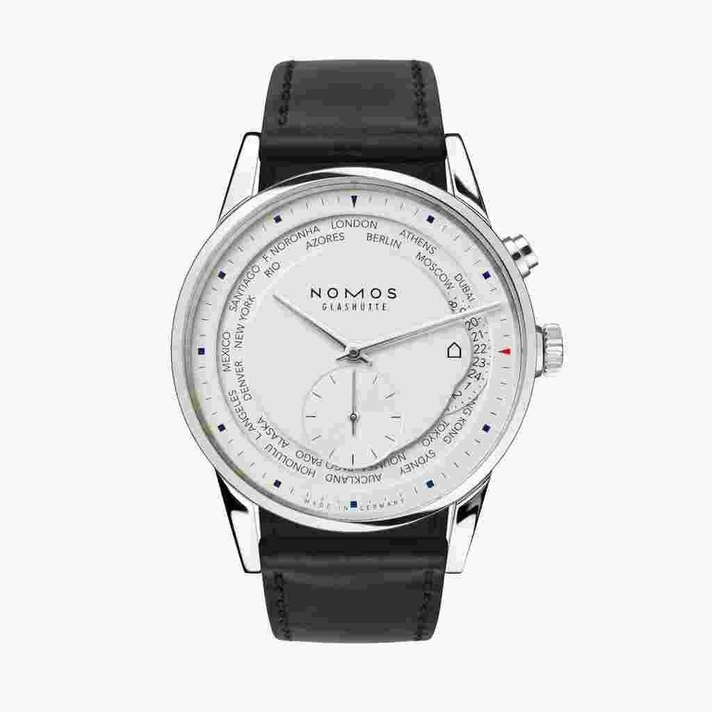 Nomos Zurich World Timer Automatic Silver Dial Steel Men's Watch 40mm - ZR1X4W2