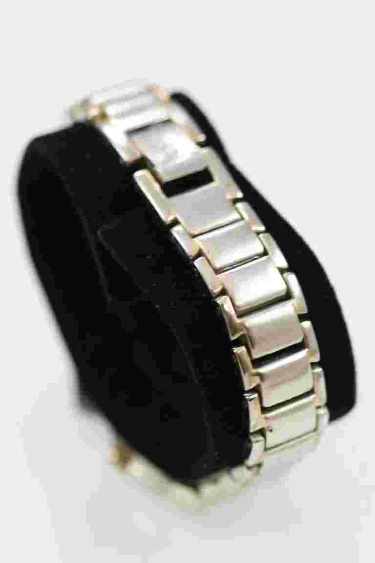 L.E.I. Women Watch Silver Gold Stainless Steel Water Resist Battery White Quartz