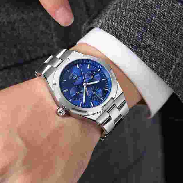 PAULAREIS Automatic Watch Men's Moon Phase Stainless Waterproof Luminous Diver