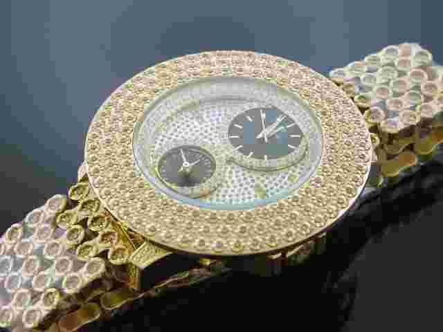Mens Icetime 2 ct Diamond Watch Illusion Dial Fully Iced Band 3 Row 50mm Kg-2