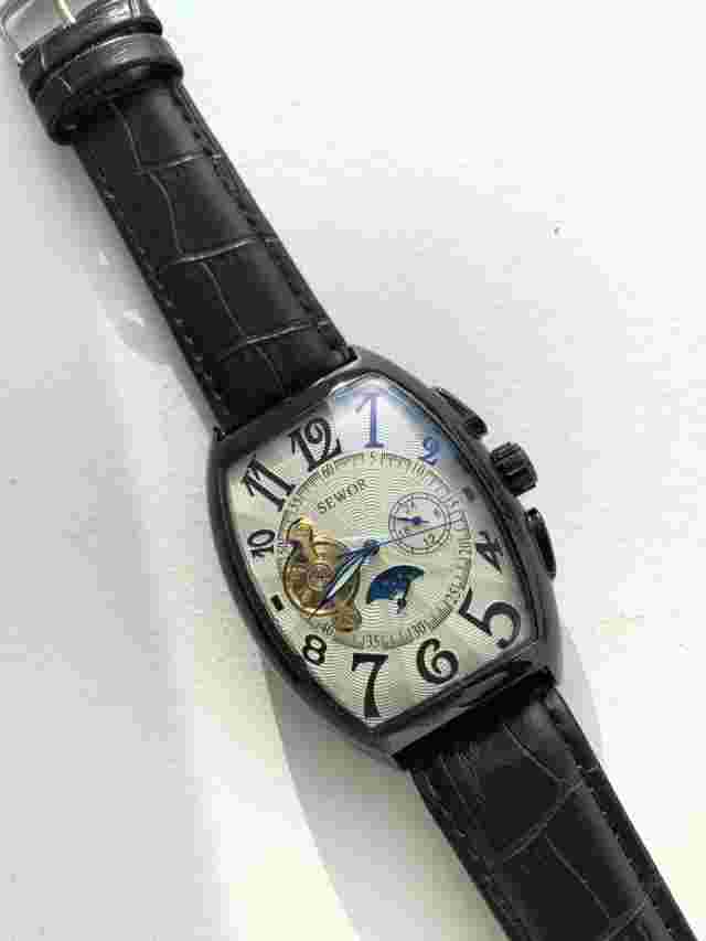 Luxury Automatic Mens Tourbillon Wrist Watch Mechanical Fashion  Black & White