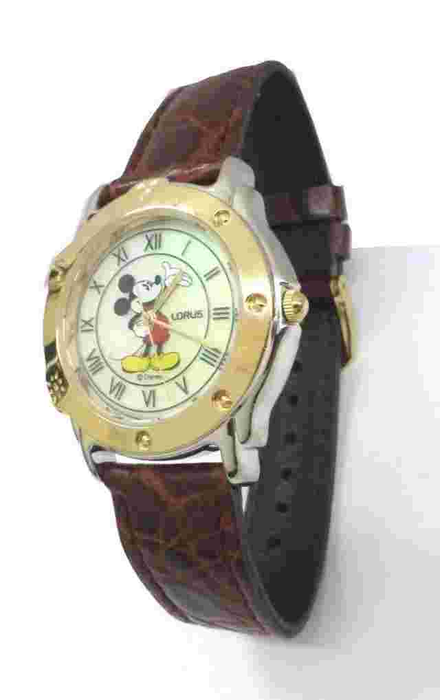 Lorus' Disney Mickey Mouse Melody Watch with Light in 2-Tone Case/leather Band