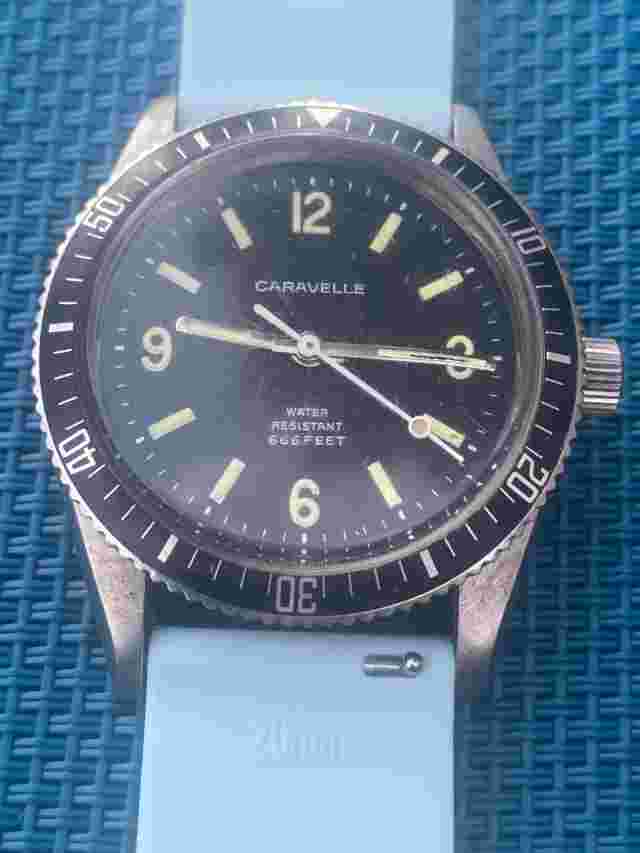 Caravelle "Sea Hunter" 666 Feet Devil Diver Vintage  Men's Wristwatch 1960s 70s