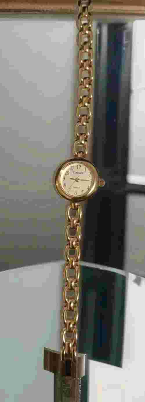 Women's Carriage  Gold Tone Quartz Watch- New Battery!