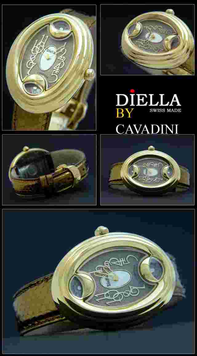 Luxury Cavadini Women Watch Design Piece O.Vaganza Swiss Made 18 Karat Plaqueneu