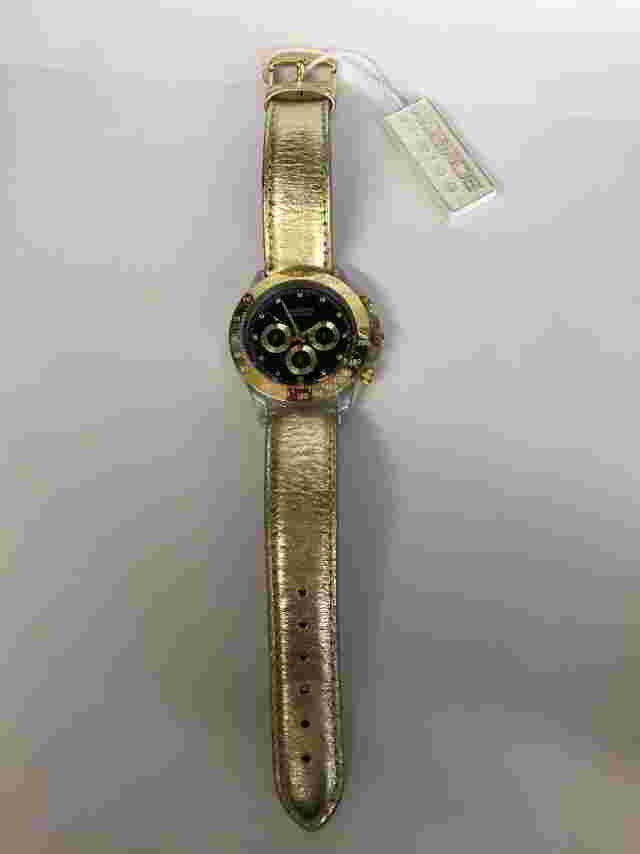 K&Bros Ice Time Gold Tone Watch Unisex
