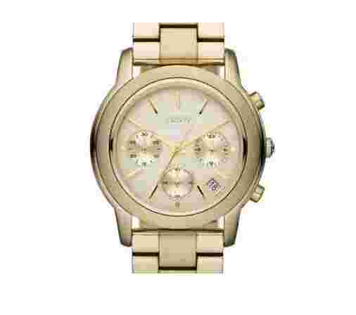 DKNY Gold Tone Stainless Steel MOP Dial Chronograph With Date Watch NY8344