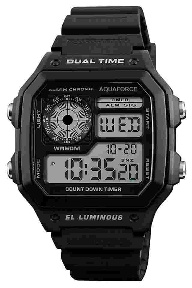 AQUAFORCE Multi Function Digital Watch with Flashlight 50M Water Resistant