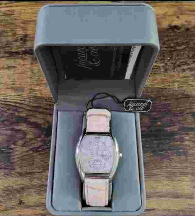 NIB PINK Women’s Watch W/ Leather Strap Pink Quartz Face Multi Dial Fashion