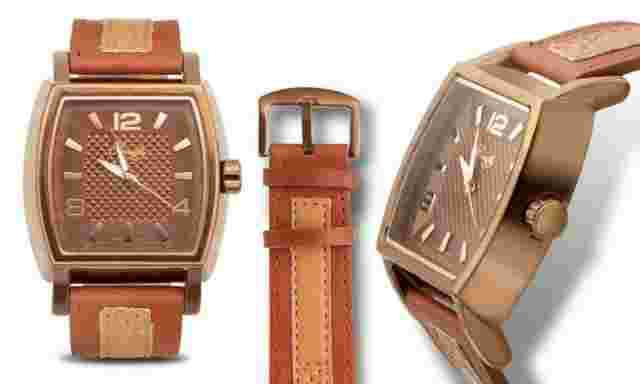 NEW Romilly 9401A Men's Alvares Collection Brown Leather Bronze Alloy Case Watch