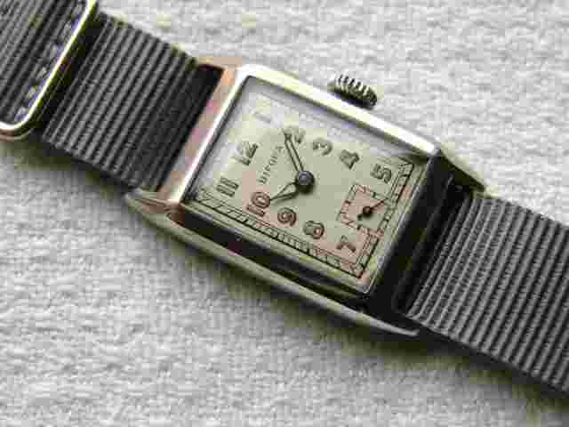 Vintage WWII PERIOD men's BIFORA rectange GERMAN MILITARY WATCH good condition
