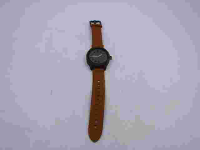 Mistura Marco Silicio Watch with Dark Wood Face and Light Tan Strap