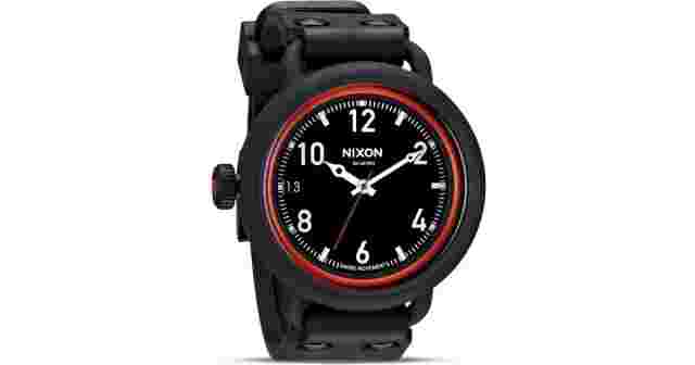 Nixon A488760 October All Black / Red Men's Watch.