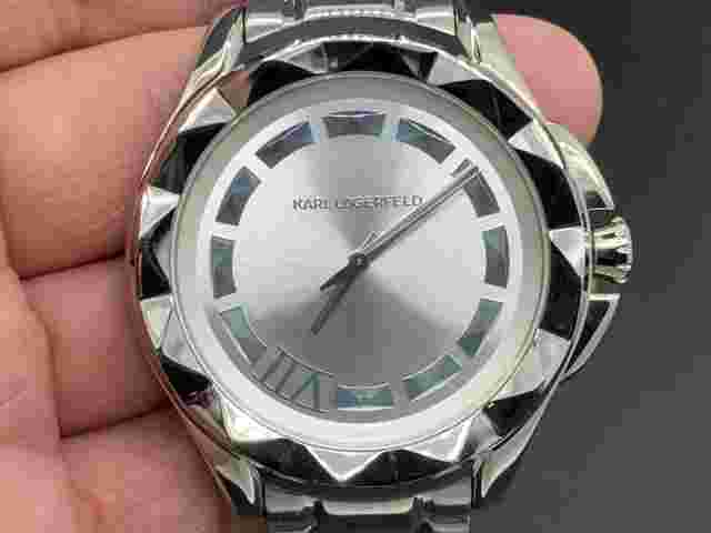 KARL LAGERFELD KL-1004 Silver Dial 10 ATM Silver S/S QUARTZ MEN'S WRIST WATCH
