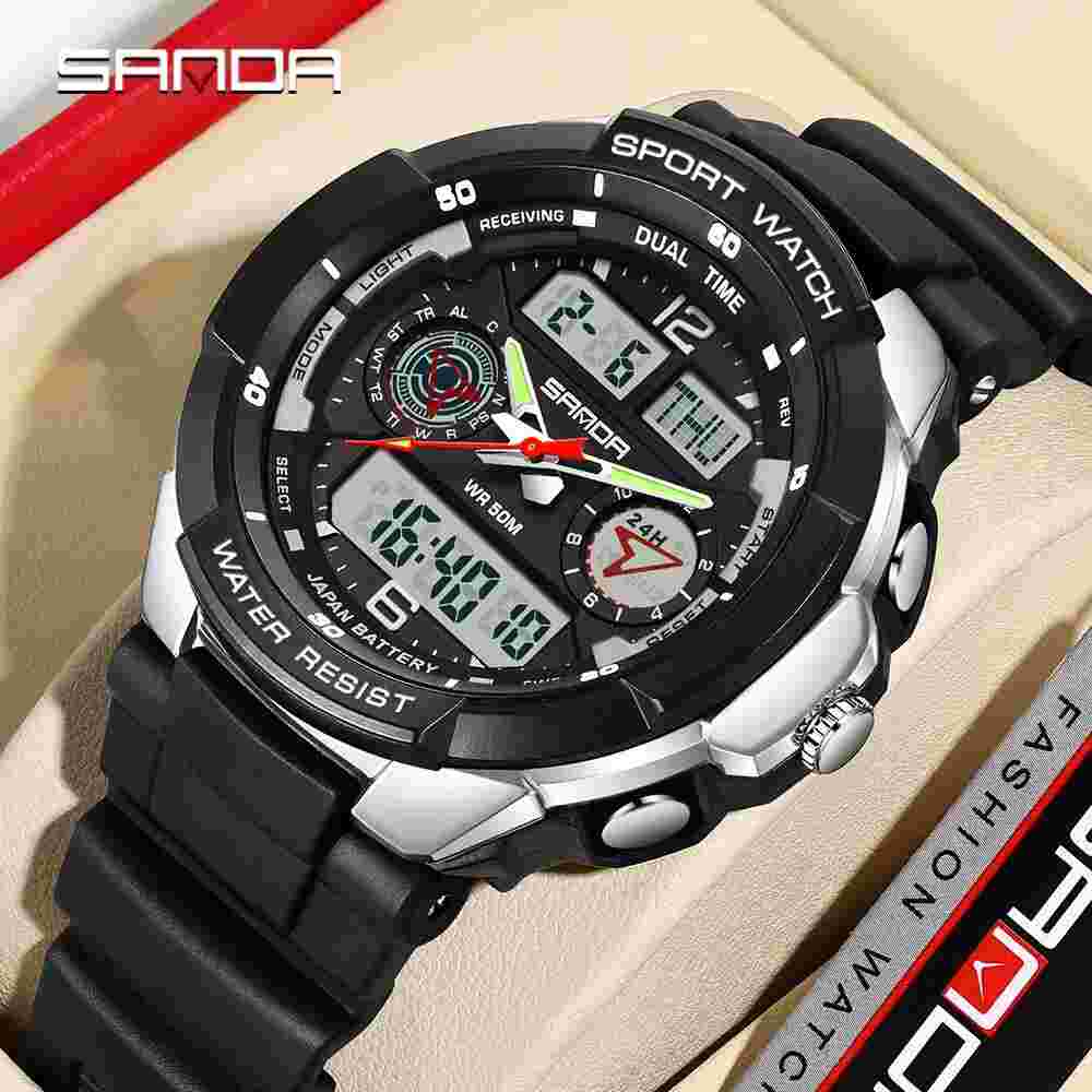 SANDA 6197 New Fashion Trend Korean Edition Student Electronic Watch Sports