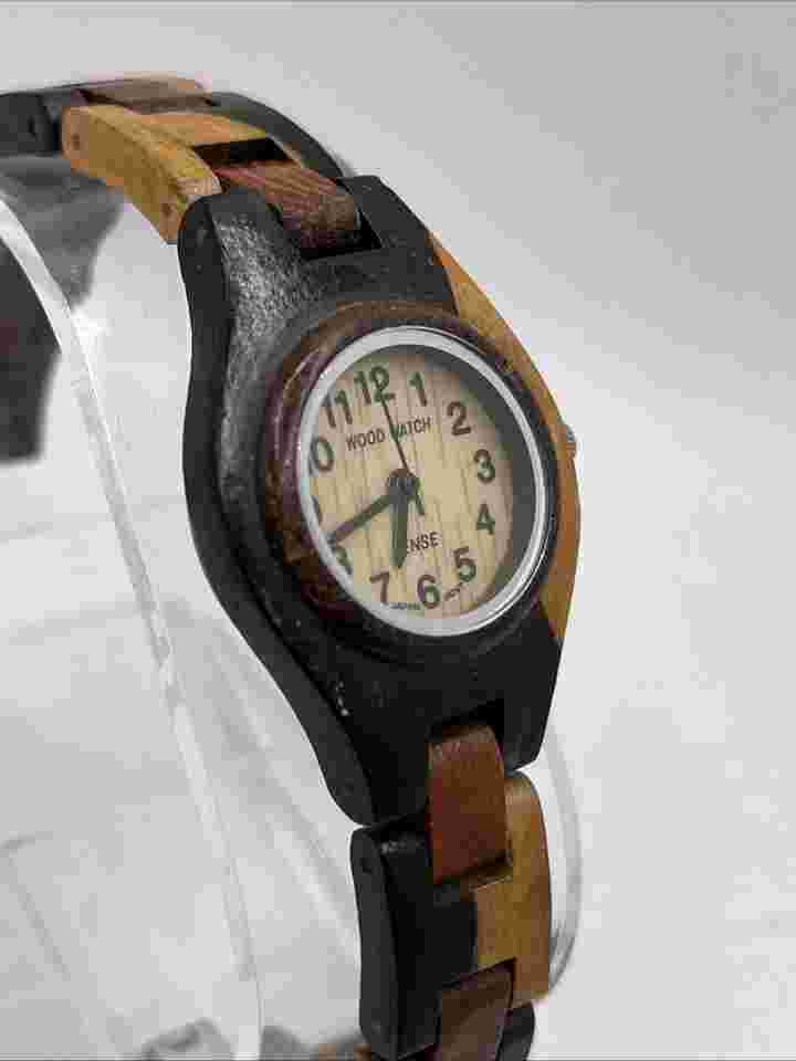 Tense Wood Watch Women's Cherry Wood 27mm Canadian 6.5" Band- New Battery