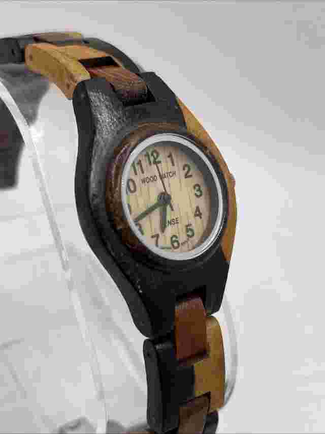 Tense Wood Watch Women's Cherry Wood 27mm Canadian 6.5" Band- New Battery
