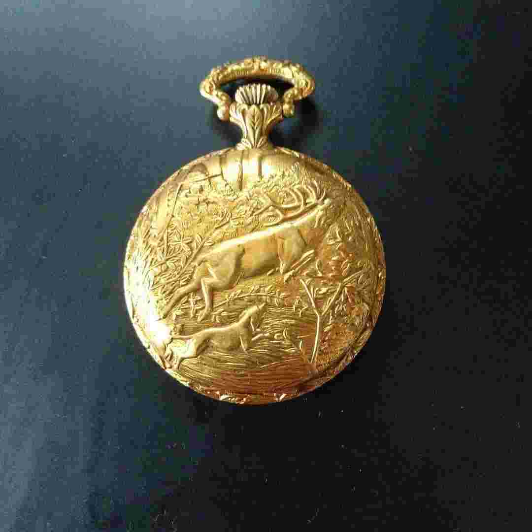 Arnex 17 Jewels Hand-Wound Pocket Watch Gold Gilt Vintage Classic Mechanical JP