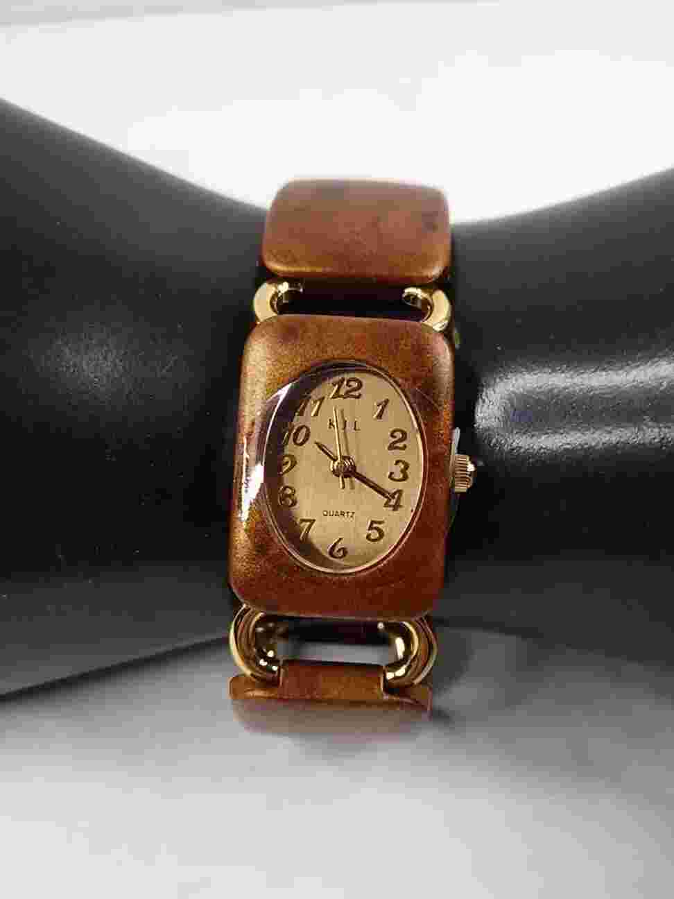 KENNETH J LANE KJL Wooden Toned Watch New Battery New Without Tag