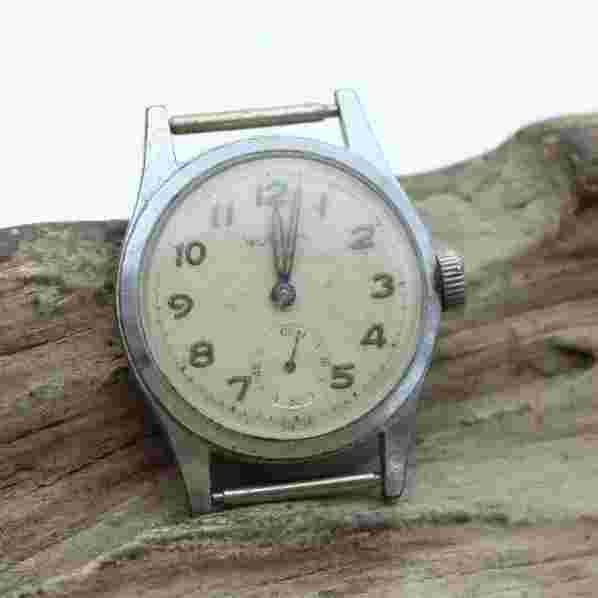 WADSWORTH Military Men's Wrist Watch Swiss AS 1124 17j 1940s 7j 30.3mm (S3A)