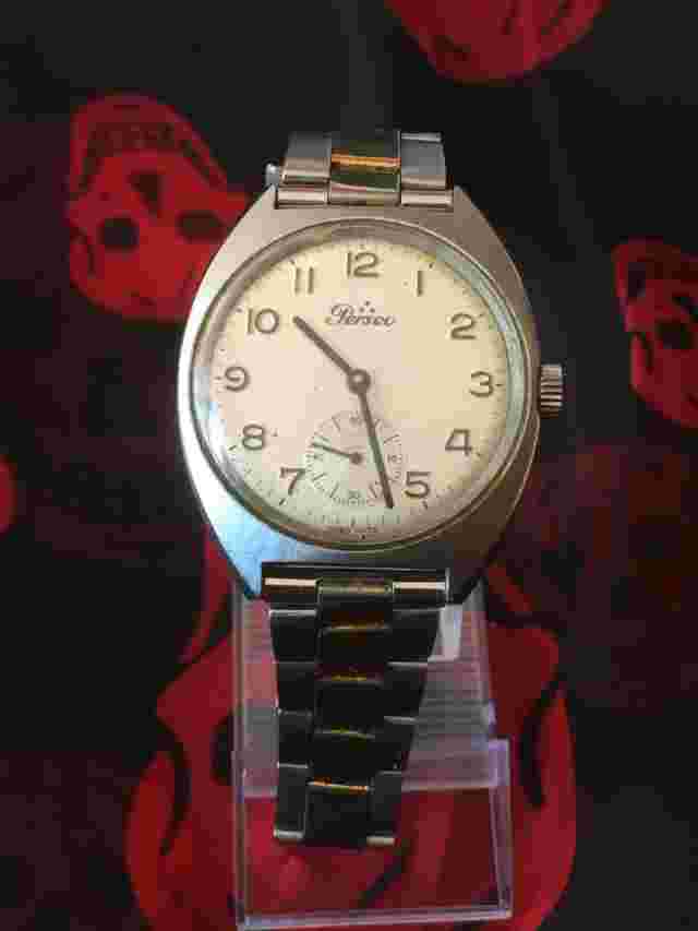 Original PERSEO with second hand 36mm watch railway Italy ferrovia runs!!!
