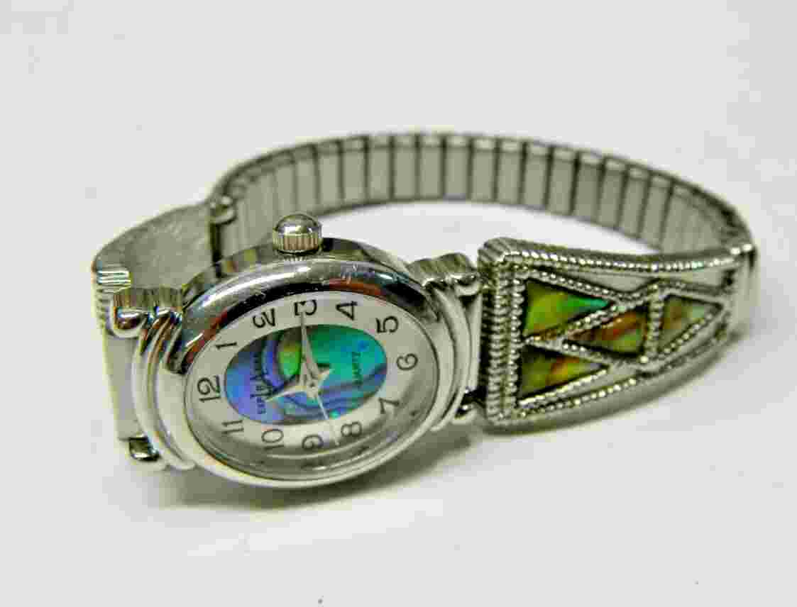Beautiful L.A. EXPRESS Abalone & Silver tone lady's/Woman's watch/wristwatch