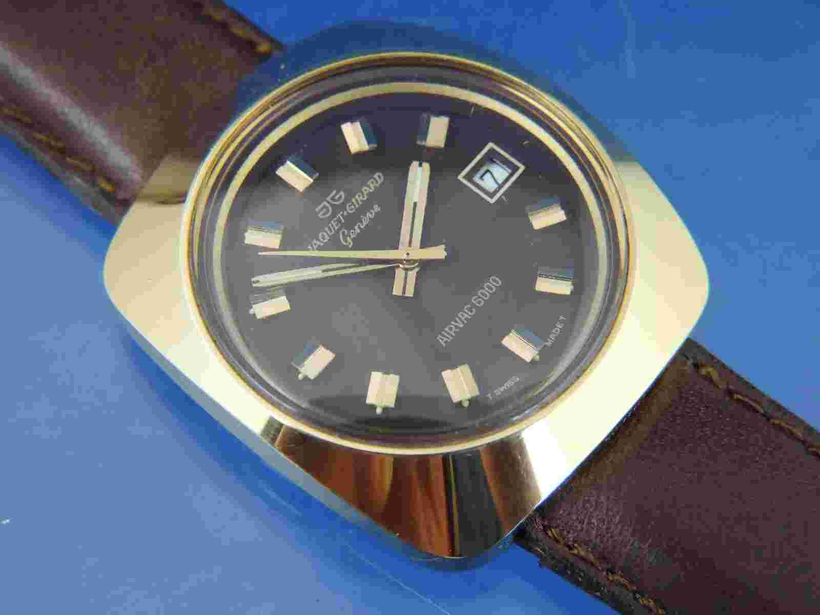 Jaquet Girard Airvac 6000 Automatic Watch Vintage 1970s NOS Compressor Case