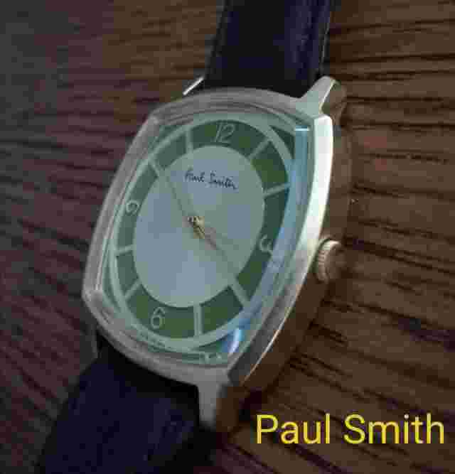 Men's Wristwatch Paul Smith 1995 Model 481235 Green Quartz Leather Band