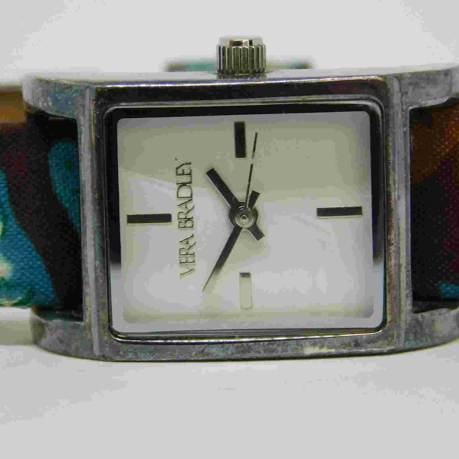 Vera Bradley Genuine Leather Backing Quartz Analog Women's Watch New Battery