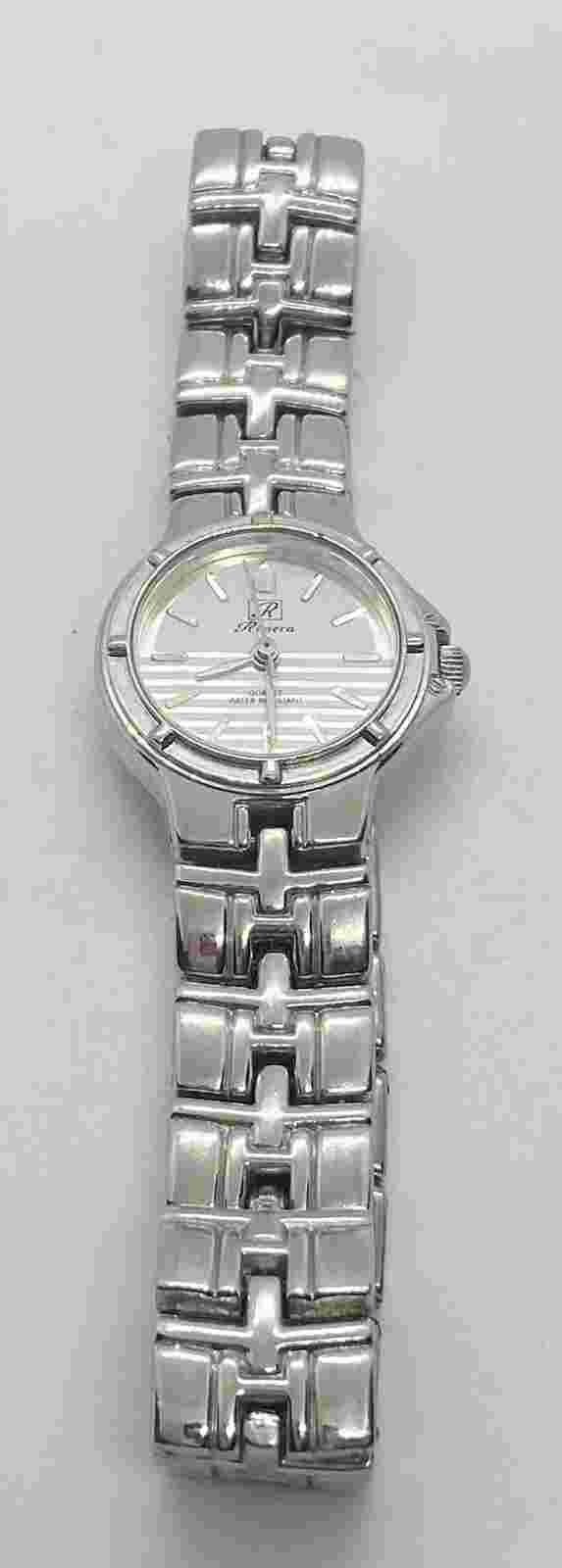 NEW RIVIERA Ladies Watch Silver Band WR Fits To 8” Fresh Battery Installed NICE!