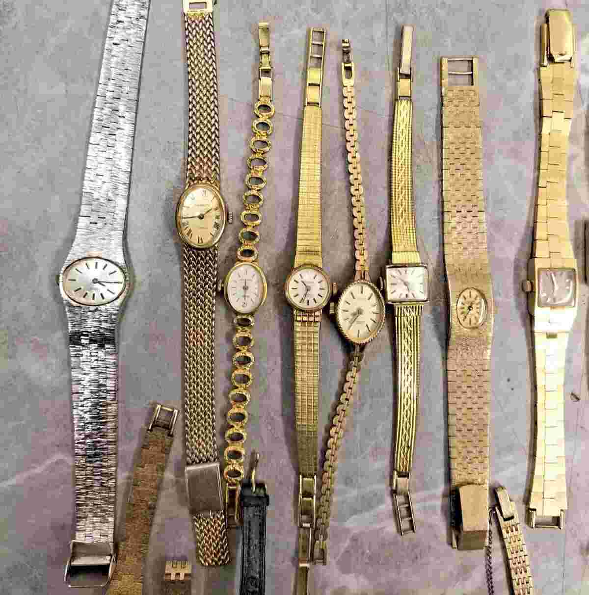 Lot of 25 Women’s Vintage Hand-Wind Watches – Corvette, Sekonda, Etc. (Untested)