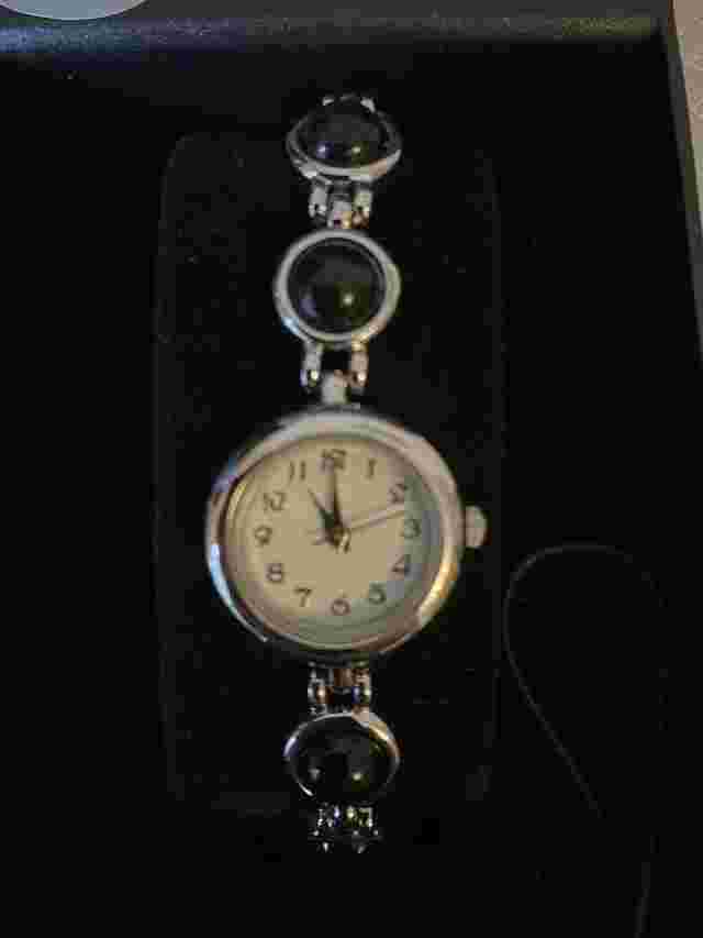 M&S Ladies Black & Silver Watch NEW