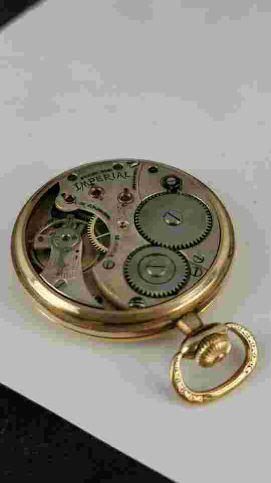 10k GOLD filled & 15J pocket watch IMPERIAL BUREN W STAR SWC Co 16s WORKS VIDEO!